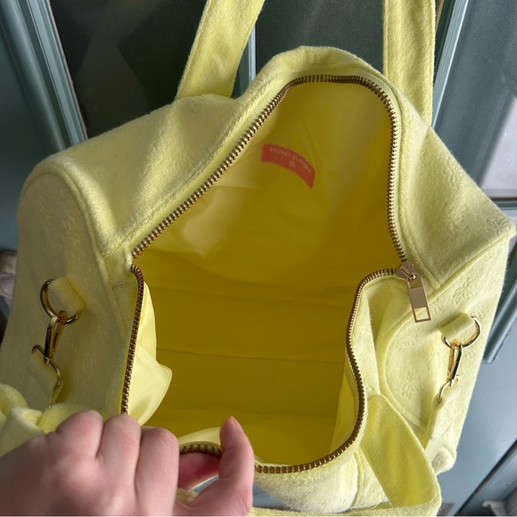 Stoney Clover x Target Yellow Terry Cloth Embossed Palm Tree Duffle Bag Beach - Picture 7 of 11